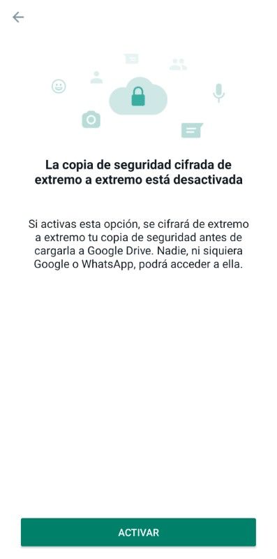 Copias de seguridad en WhatsApp cifradas de extremo a extremo